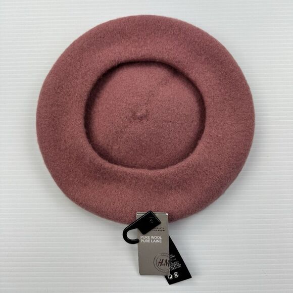 H&M Divided Pink Wool Beret Hat Pure Wool Classic French Style NWT - Picture 4 of 9